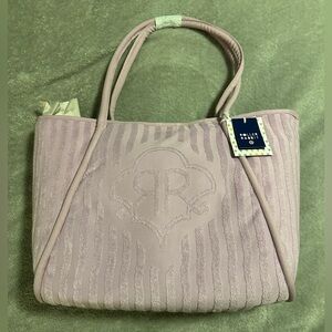 Roller Rabbit x Target Purple Striped Embossed Logo Tote/Beach Bag - NWT